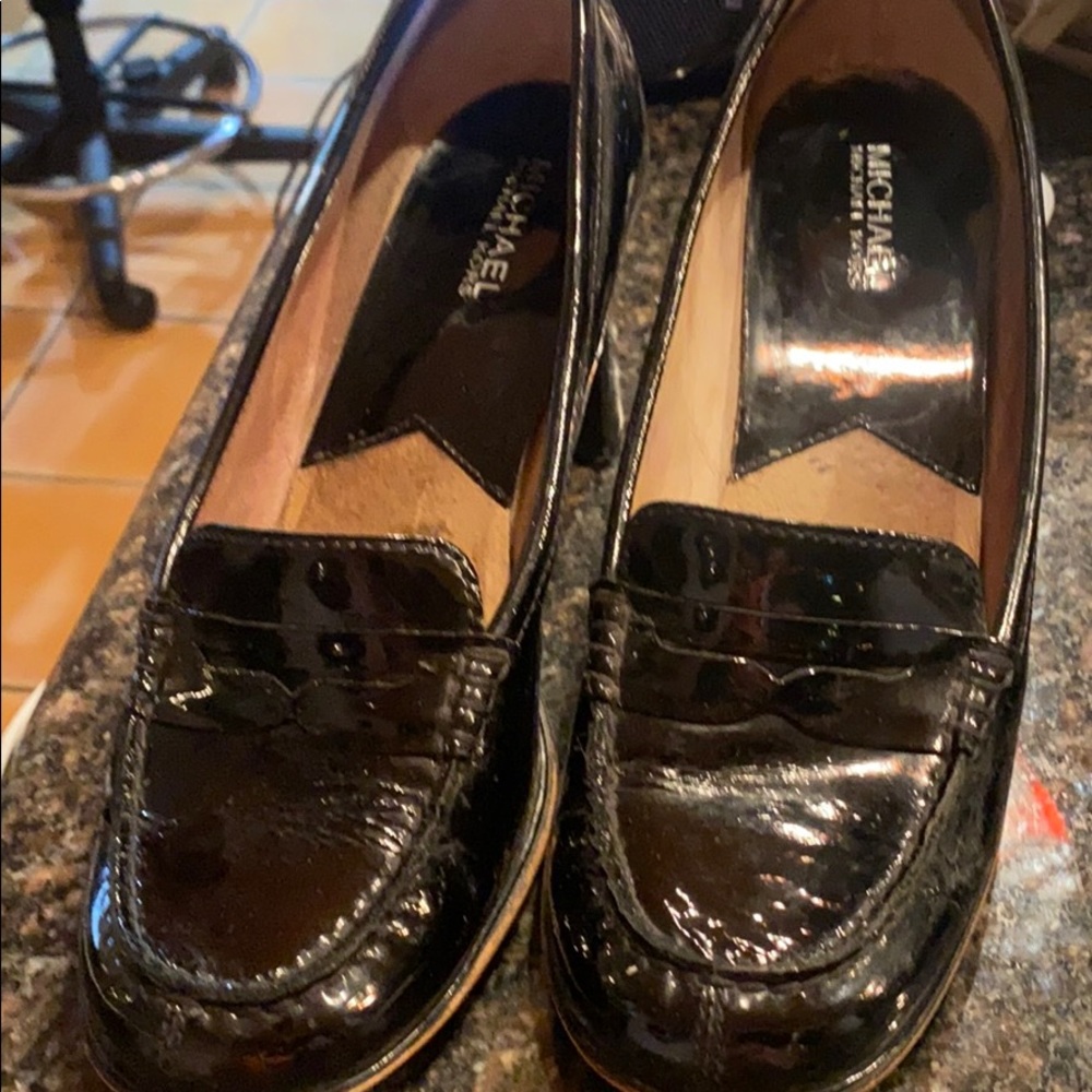 Michael Kors black heeled loafers